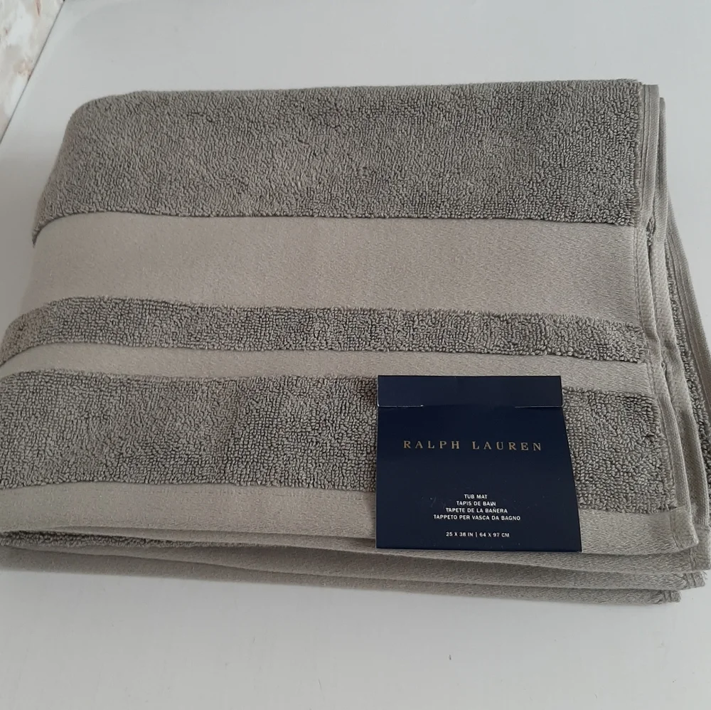 *Ralph Lauren Wilton Cotton Tub Mat Grey Flannel